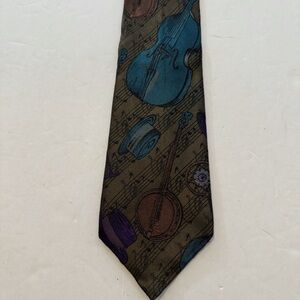 Vintage Lordissimo Paris Silk Musical Instrument Theme Tie